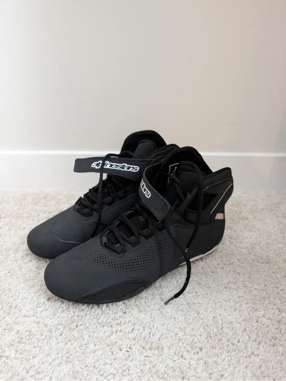 Alpinestars Black High-Top Motorsport Boots